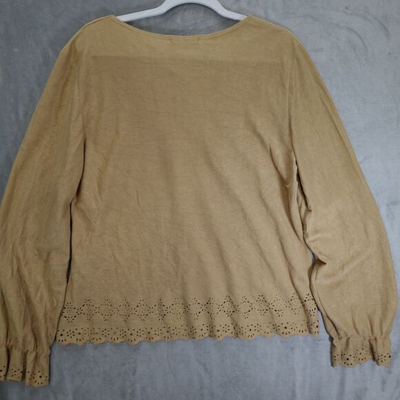 Cappuccini 50 Collezione Blouse Womens Large Indian Native American Western Tan - Picture 11 of 11